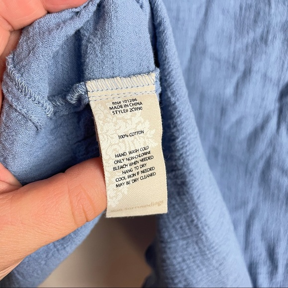 Soft Surroundings Jacinda Blue Top Small 100% Cotton - Picture 5 of 7